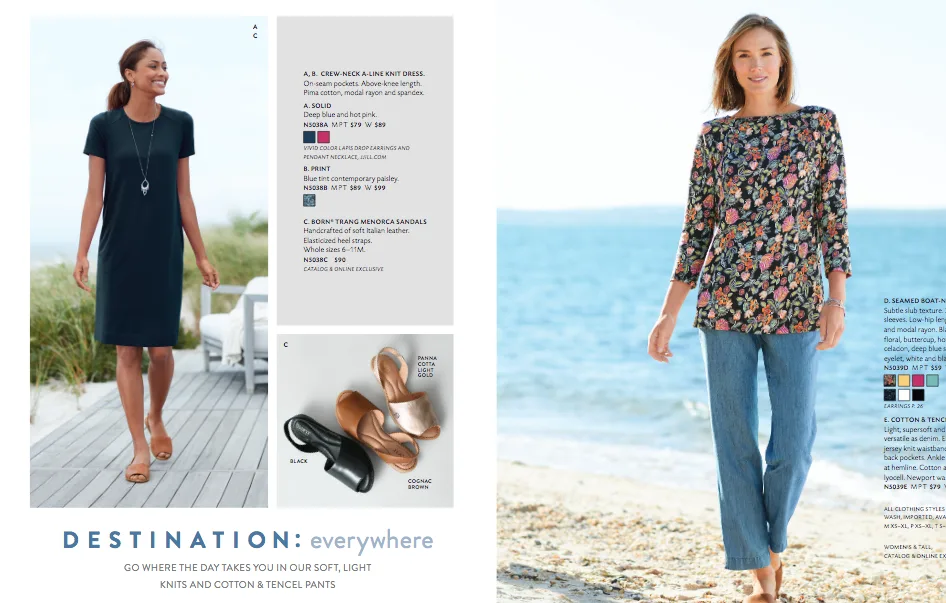 J.Jill catalog spread headlined Destination: Everywhere