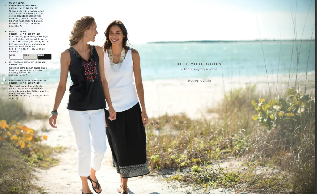 J.Jill catalog cover with the tagline Tell Your Story Without Saying a Word